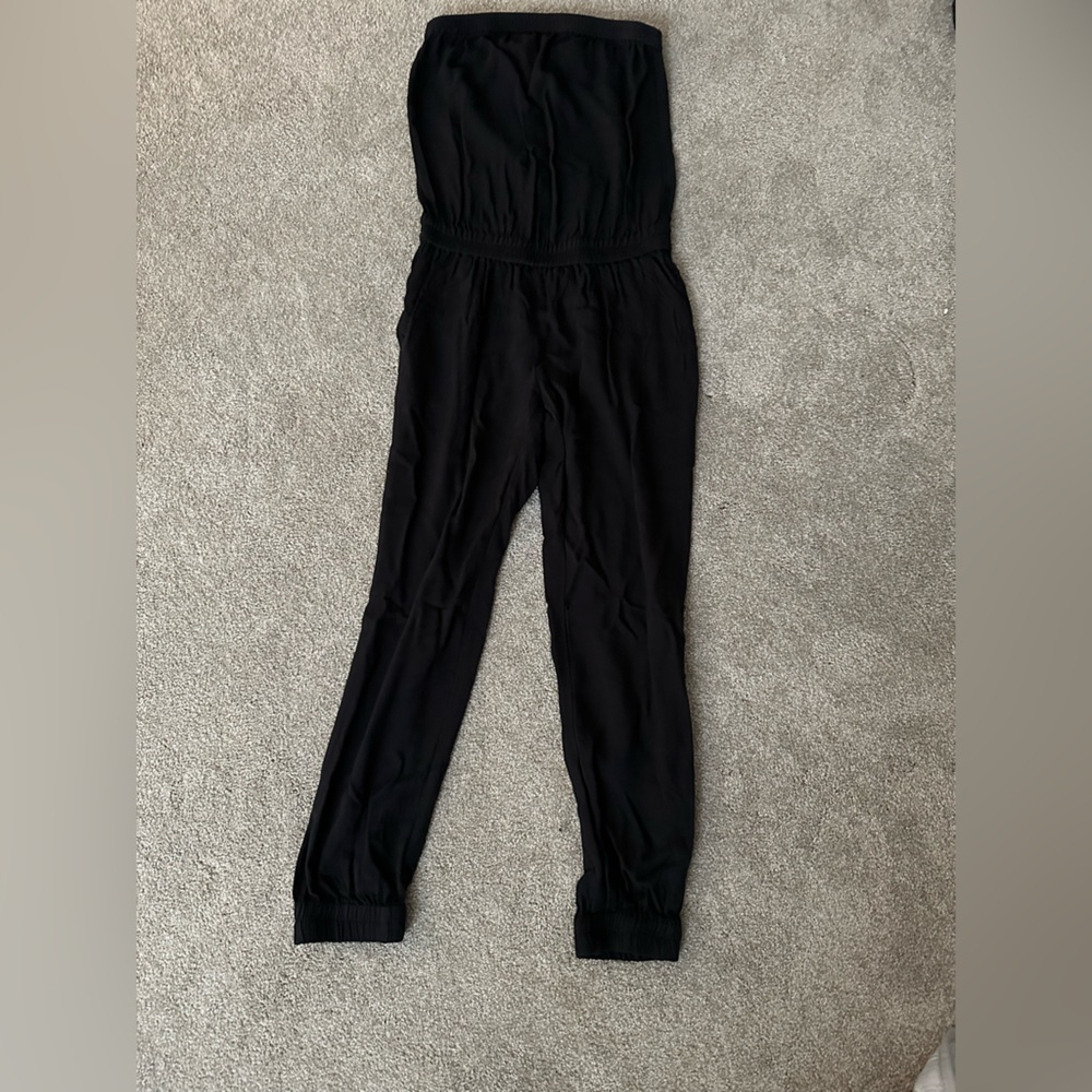 Aritzia Talula Black Strapless Jumpsuit